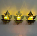 3 Leaves Wall Shelves with 3 FREE LED Candles Wall Decor